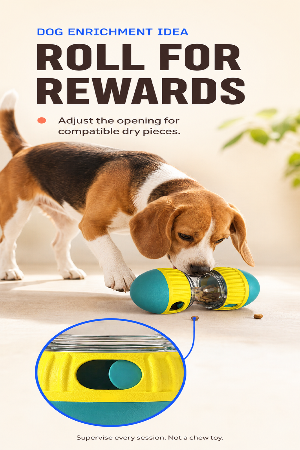 Pinterest guide to supervised enrichment with the Green treat-dispensing puzzle toy