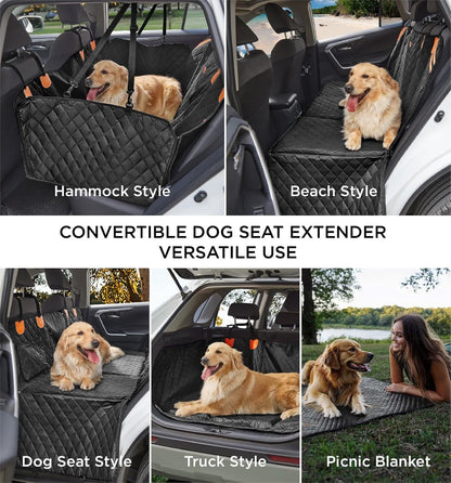 Hard-bottom pet rear-seat platform and protective cover
